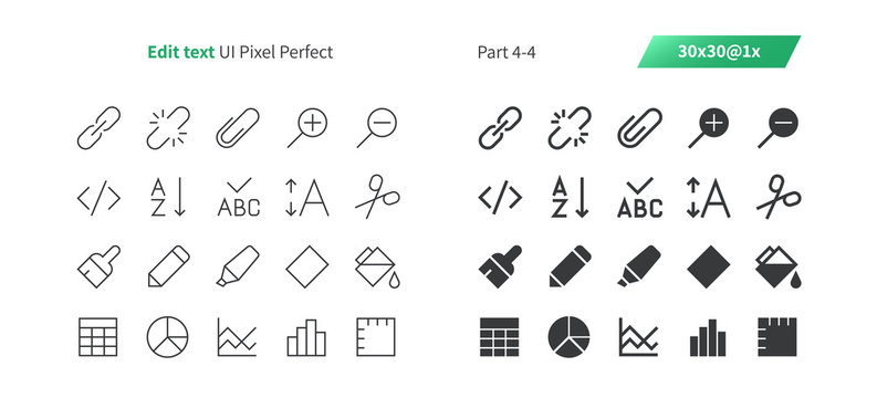 Edit text UI Pixel Perfect Well-crafted Vector Thin Line And Solid Icons 30 1x Grid for Web Graphics and Apps. Simple Minimal Pictogram Part 4-4