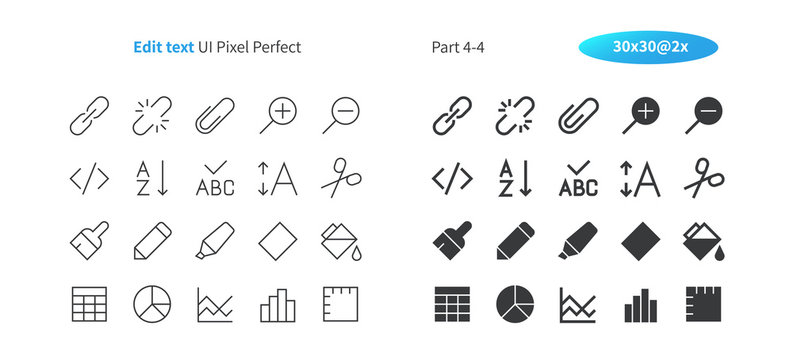 Edit text UI Pixel Perfect Well-crafted Vector Thin Line And Solid Icons 30 2x Grid for Web Graphics and Apps. Simple Minimal Pictogram Part 4-4