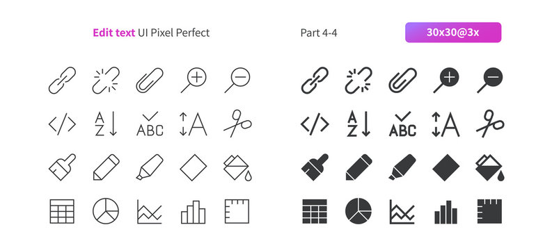 Edit text UI Pixel Perfect Well-crafted Vector Thin Line And Solid Icons 30 3x Grid for Web Graphics and Apps. Simple Minimal Pictogram Part 4-4