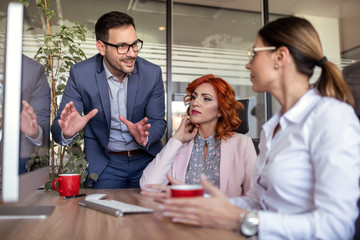 Project manager team discussing new ideas