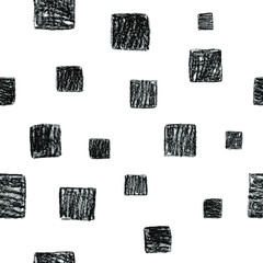  Abstract seamless scandinavian pattern with black polka dot square