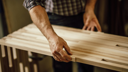 detail of a carpenter at work