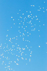 Fototapeta na wymiar white balls in a blue sky