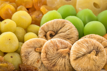 Fig and different dried fruits for healthy and dieting