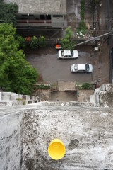 dhaka street after rain from top of a building