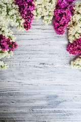 green on a wooden background