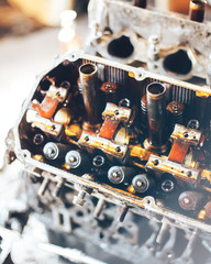 auto engine in garage