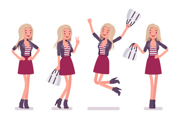 Obraz premium Young woman positive emotions