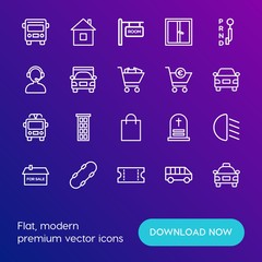 Modern Simple Set of transports, shopping, buildings Vector outline Icons. Contains such Icons as  death,  graveyard, public,  traffic and more on gradient background. Fully Editable. Pixel Perfect.