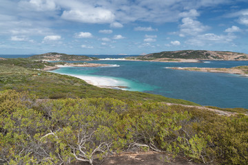 Panoramic view over the Little Wharton Beach on a summer day, one of the most beautiful places in...
