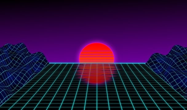 80s retro style illustration design backgorund