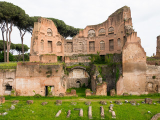 view on ruine at the center of Rome, Italy