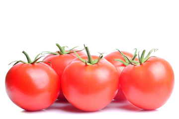 Tomatoes on a white background