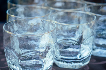 empty glasses for whiskey