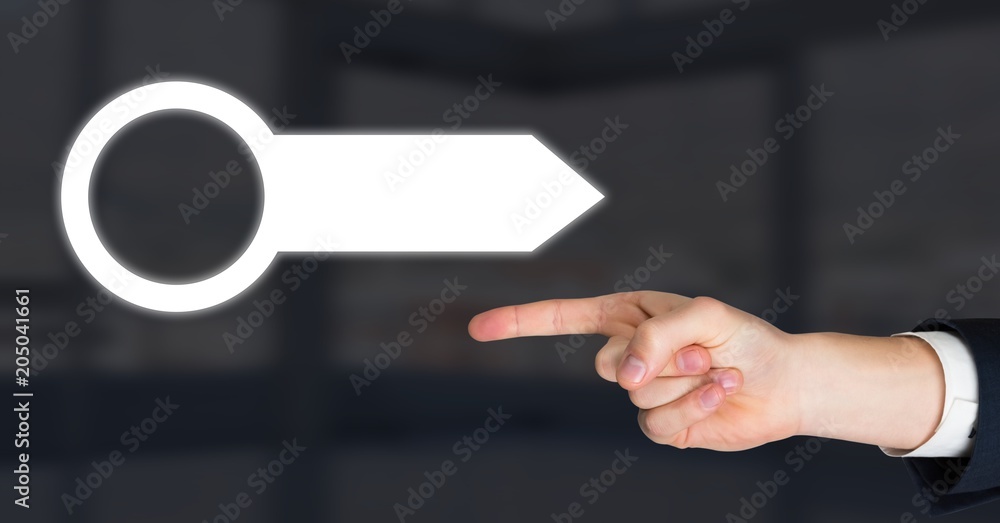 Poster hand pointing and arrow pointer