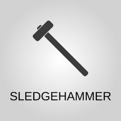 Sledgehammer icon. Sledgehammer symbol. Flat design. Stock - Vector illustration