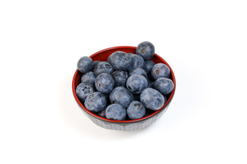 Blueberry in a bowl on white background