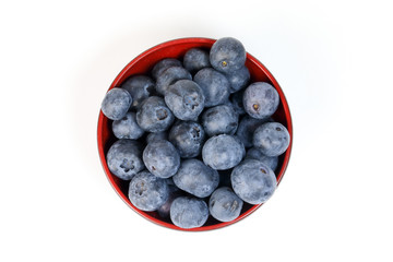 Blueberry in a bowl on white background