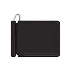 Black leather wallet, purse case for money, credit cards or documents vector Illustration on a white background