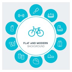 clothes, sports, beauty and cosmetics Infographic Circle outline Icons Set. Contains such Icons as  business,  website,  elements,  background,  pattern,  foot and more. Fully Editable. Pixel Perfect