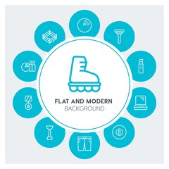 clothes, sports, beauty and cosmetics Infographic Circle outline Icons Set. Contains such Icons as  business,  website,  elements,  background,  pattern,  pin and more. Fully Editable. Pixel Perfect