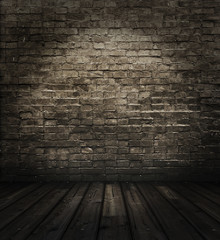 old room with brick wall