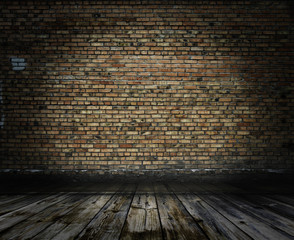 old room with brick wall