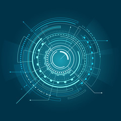 Obraz premium Interface with Arrows Blue Vector Illustration