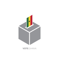 Ghana voting concept. National flag and ballot box.