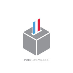 Luxembourg voting concept. National flag and ballot box.