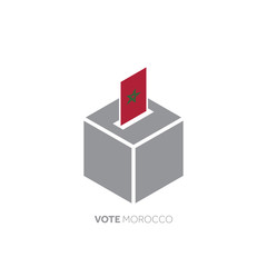 Morocco voting concept. National flag and ballot box.