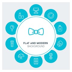 clothes, sports, beauty and cosmetics Infographic Circle outline Icons Set. Contains such Icons as  business,  website,  elements,  background,  pattern,  hand and more. Fully Editable. Pixel Perfect