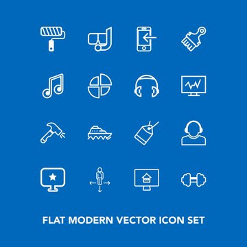 Modern, simple vector icon set on blue background with real, tag, brush, tool, sign, support, team, center, snorkel, road, transport, phone, service, mobile, ship, water, mask, boat, label, sea icons