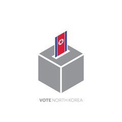 North Korea voting concept. National flag and ballot box.