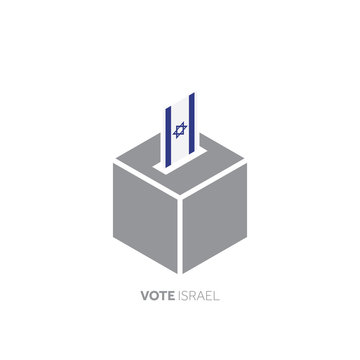 Israel voting concept. National flag and ballot box.