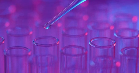 Chemist doing science experiment with chemicals - Powered by Adobe