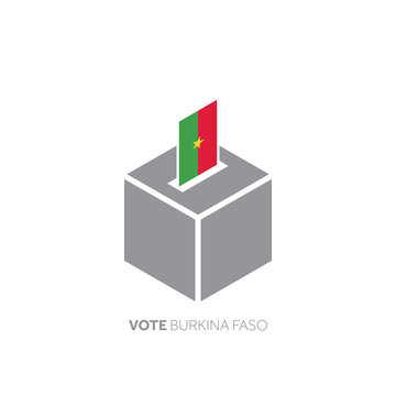 Burkina Faso voting concept. National flag and ballot box.
