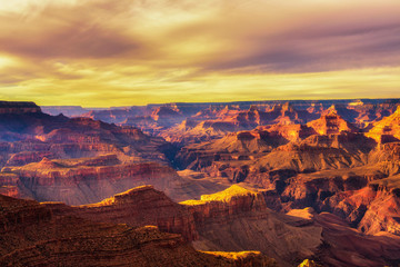 Scenic sunset at the Grand Canyon