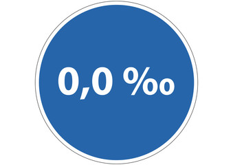 Schild 0,0 Promille
