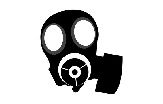 Gas mask with a respirator illustration