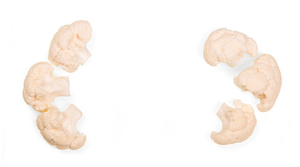 Diet product, inflorescence cauliflower isolated on white