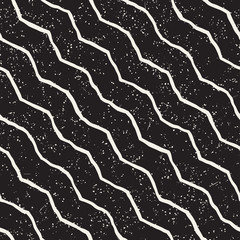 Simple ink geometric pattern. Monochrome black and white strokes background. Hand drawn ink texture for your design