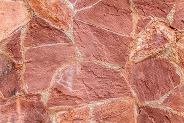 Wall of a flat natural stone