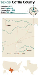 Detailed map of Cottle county in Texas, USA.
