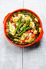 Spargel Gemüse Pfanne mit Käse überbacken