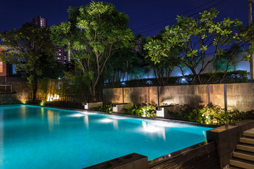Lighting business for luxury backyard swimming pool.  Relaxed lifestyle with contemporary design by...