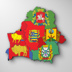 Belarusian map with region flags