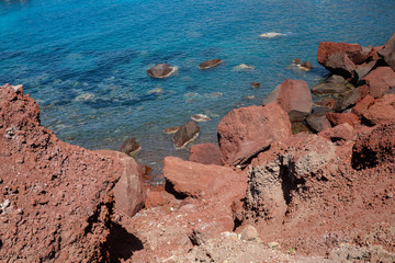Fototapeta na wymiar The Red beach, Santorini.