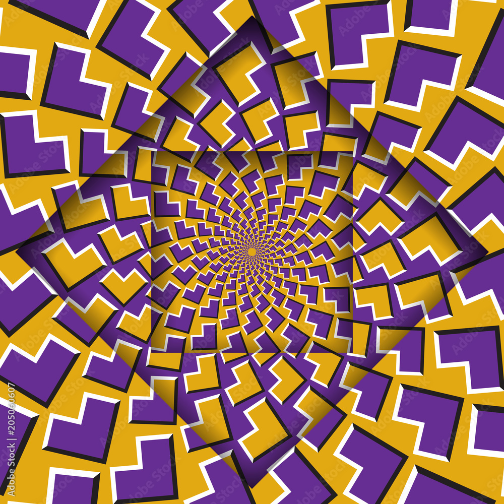 Aufkleber moving layers with a circular pattern. optical illusion background.