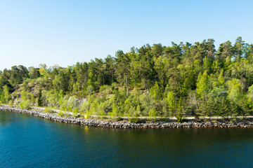 spring landscape of the Scandinavian fjords